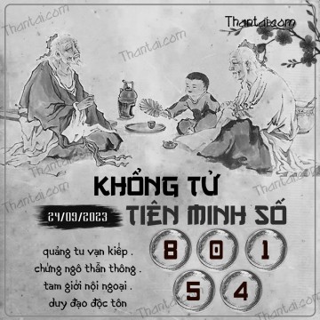 KHỔNG TỬ TIÊN MINH SỐ 24/09/2023