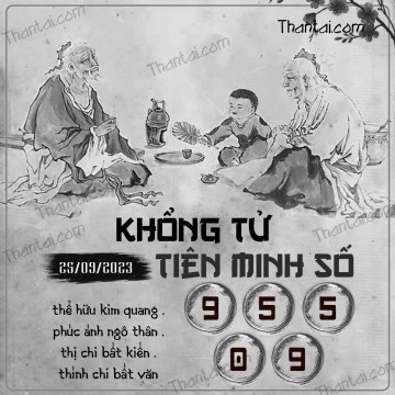 KHỔNG TỬ TIÊN MINH SỐ 25/09/2023