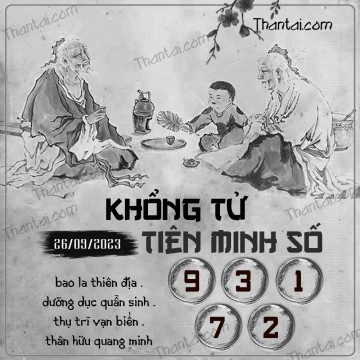 KHỔNG TỬ TIÊN MINH SỐ 26/09/2023