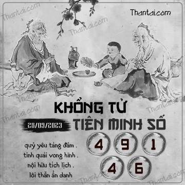 KHỔNG TỬ TIÊN MINH SỐ 28/09/2023