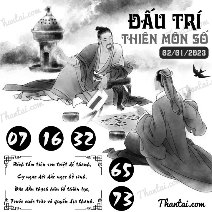 ĐẤU TRÍ THIÊN MÔN SỐ 01/01/2023