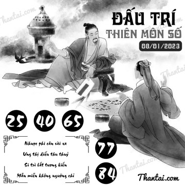 ĐẤU TRÍ THIÊN MÔN SỐ 08/01/2023