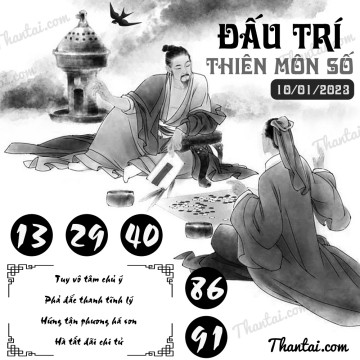 ĐẤU TRÍ THIÊN MÔN SỐ 10/01/2023