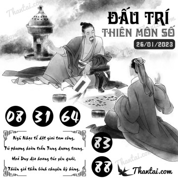 ĐẤU TRÍ THIÊN MÔN SỐ 26/01/2023