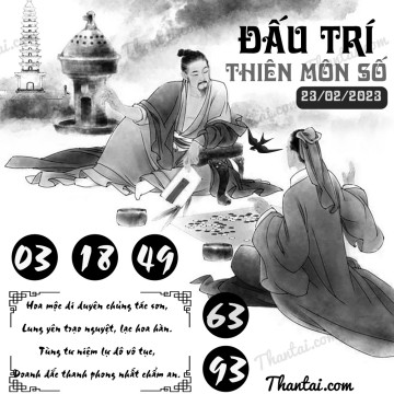 ĐẤU TRÍ THIÊN MÔN SỐ 23/02/2023