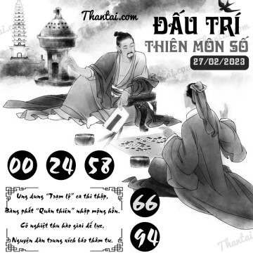 ĐẤU TRÍ THIÊN MÔN SỐ 27/02/2023