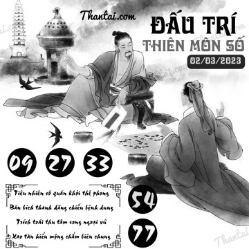 ĐẤU TRÍ THIÊN MÔN SỐ 02/03/2023