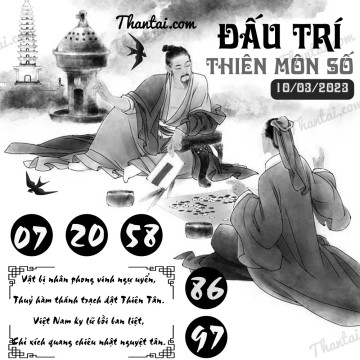 ĐẤU TRÍ THIÊN MÔN SỐ 10/03/2023
