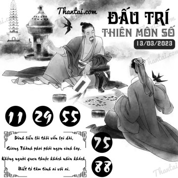 ĐẤU TRÍ THIÊN MÔN SỐ 13/03/2023