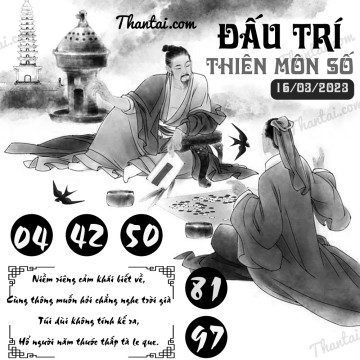 ĐẤU TRÍ THIÊN MÔN SỐ 16/03/2023