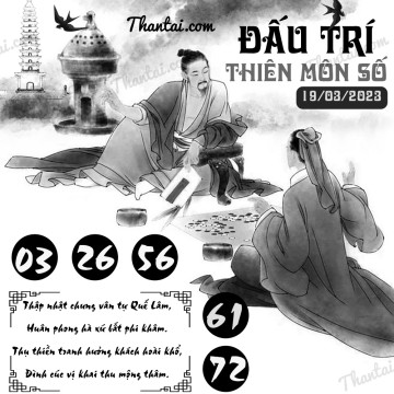 ĐẤU TRÍ THIÊN MÔN SỐ 19/03/2023
