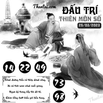 ĐẤU TRÍ THIÊN MÔN SỐ 25/03/2023