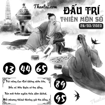 ĐẤU TRÍ THIÊN MÔN SỐ 26/03/2023