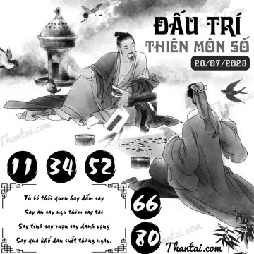 ĐẤU TRÍ THIÊN MÔN SỐ 28/07/2023