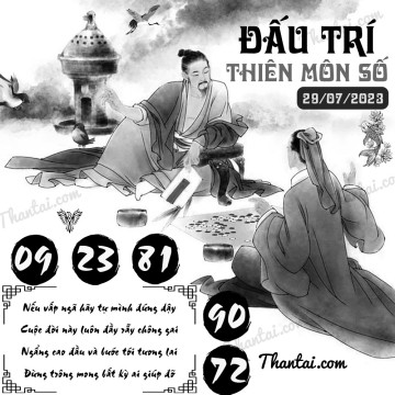 ĐẤU TRÍ THIÊN MÔN SỐ 29/07/2023