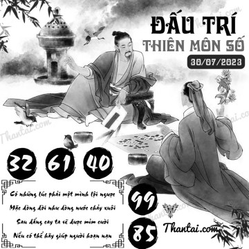 ĐẤU TRÍ THIÊN MÔN SỐ 30/07/2023