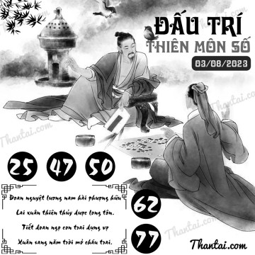 ĐẤU TRÍ THIÊN MÔN SỐ 03/08/2023