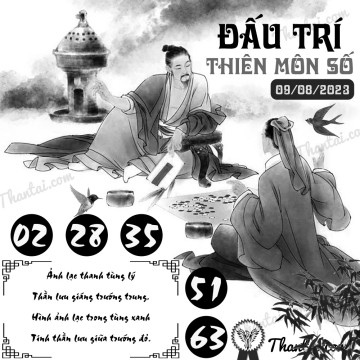 ĐẤU TRÍ THIÊN MÔN SỐ 09/08/2023