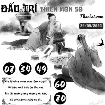 ĐẤU TRÍ THIÊN MÔN SỐ 29/09/2023