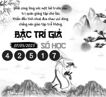 BẬC TRÍ GIẢ SỐ HỌC 07/05/2023