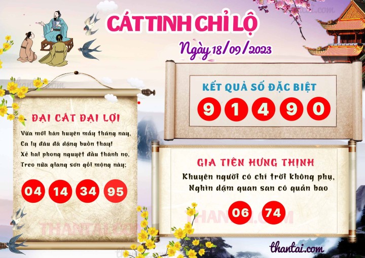CÁT TINH CHỈ LỘ 03/09/2023