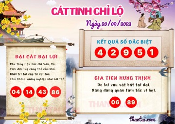 CÁT TINH CHỈ LỘ 20/09/2023