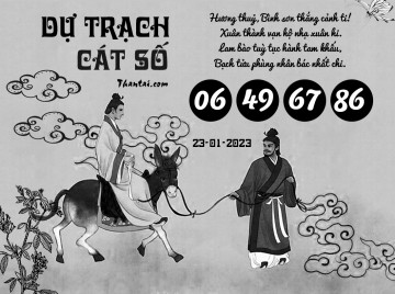 DỰ TRẠCH CÁT SỐ 23/01/2023