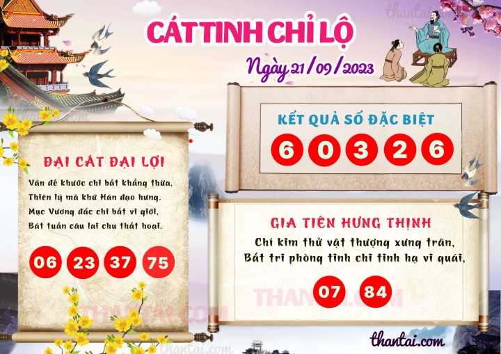 CÁT TINH CHỈ LỘ 06/09/2023