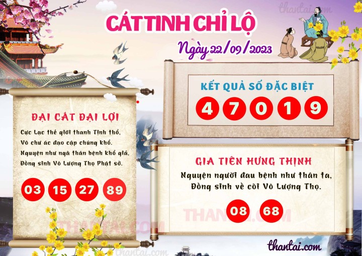 CÁT TINH CHỈ LỘ 07/09/2023