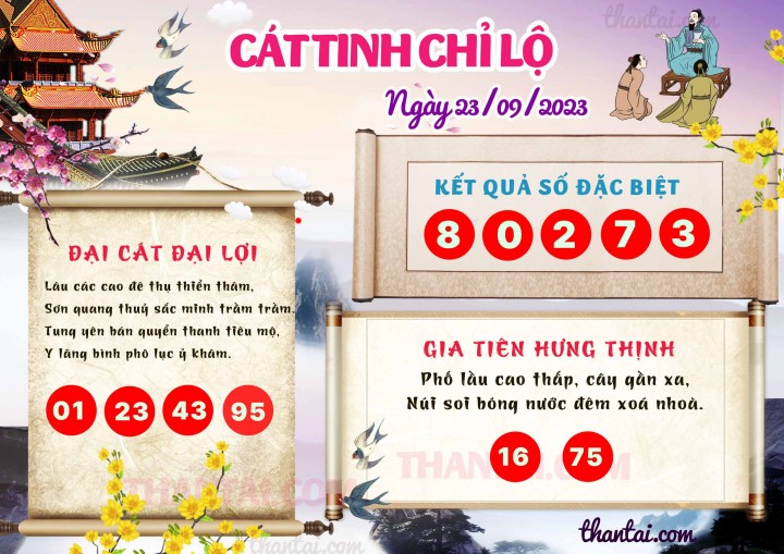 CÁT TINH CHỈ LỘ 08/09/2023