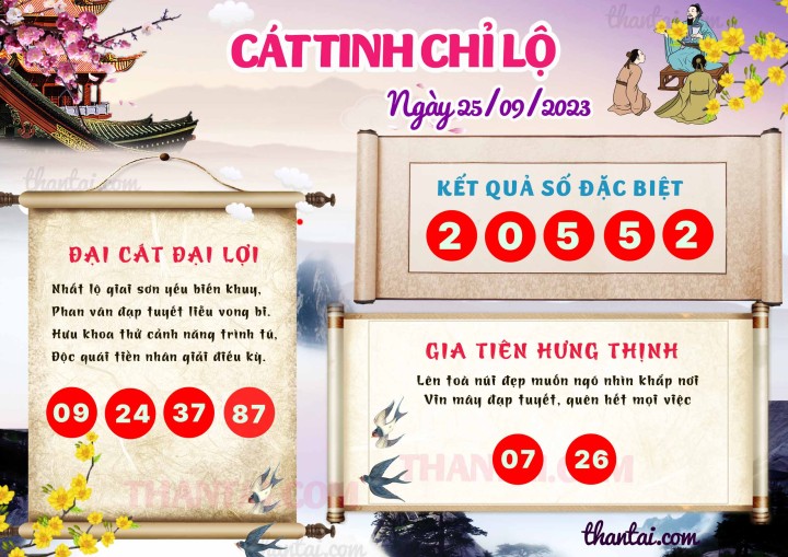 CÁT TINH CHỈ LỘ 10/09/2023
