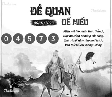 ĐỀ QUAN ĐẾ MIẾU 06/01/2023