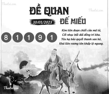 ĐỀ QUAN ĐẾ MIẾU 10/01/2023