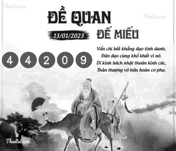 ĐỀ QUAN ĐẾ MIẾU 13/01/2023