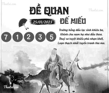 ĐỀ QUAN ĐẾ MIẾU 25/01/2023