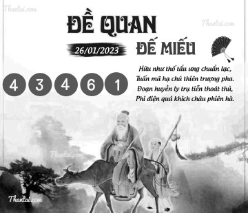 ĐỀ QUAN ĐẾ MIẾU 26/01/2023