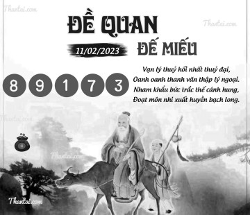 ĐỀ QUAN ĐẾ MIẾU 11/02/2023