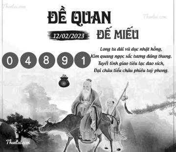 ĐỀ QUAN ĐẾ MIẾU 12/02/2023