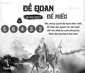 ĐỀ QUAN ĐẾ MIẾU 16/02/2023