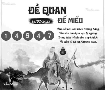 ĐỀ QUAN ĐẾ MIẾU 18/02/2023