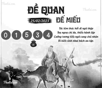 ĐỀ QUAN ĐẾ MIẾU 25/02/2023