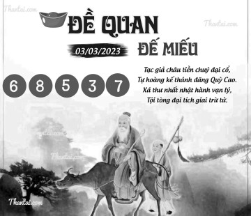 ĐỀ QUAN ĐẾ MIẾU 03/03/2023