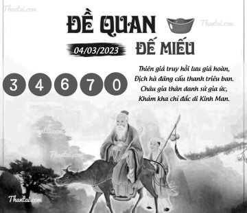 ĐỀ QUAN ĐẾ MIẾU 04/03/2023