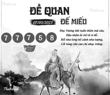 ĐỀ QUAN ĐẾ MIẾU 07/03/2023