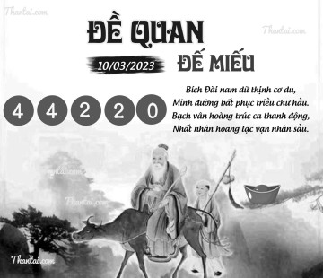 ĐỀ QUAN ĐẾ MIẾU 10/03/2023