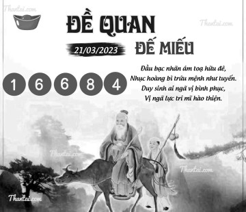 ĐỀ QUAN ĐẾ MIẾU 21/03/2023