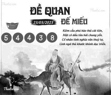 ĐỀ QUAN ĐẾ MIẾU 23/03/2023