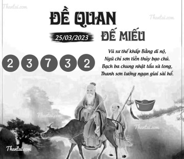 ĐỀ QUAN ĐẾ MIẾU 25/03/2023