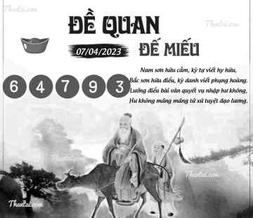 ĐỀ QUAN ĐẾ MIẾU 07/04/2023