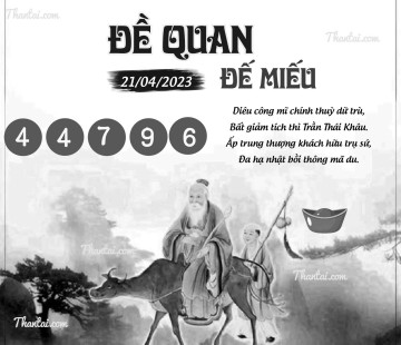 ĐỀ QUAN ĐẾ MIẾU 21/04/2023